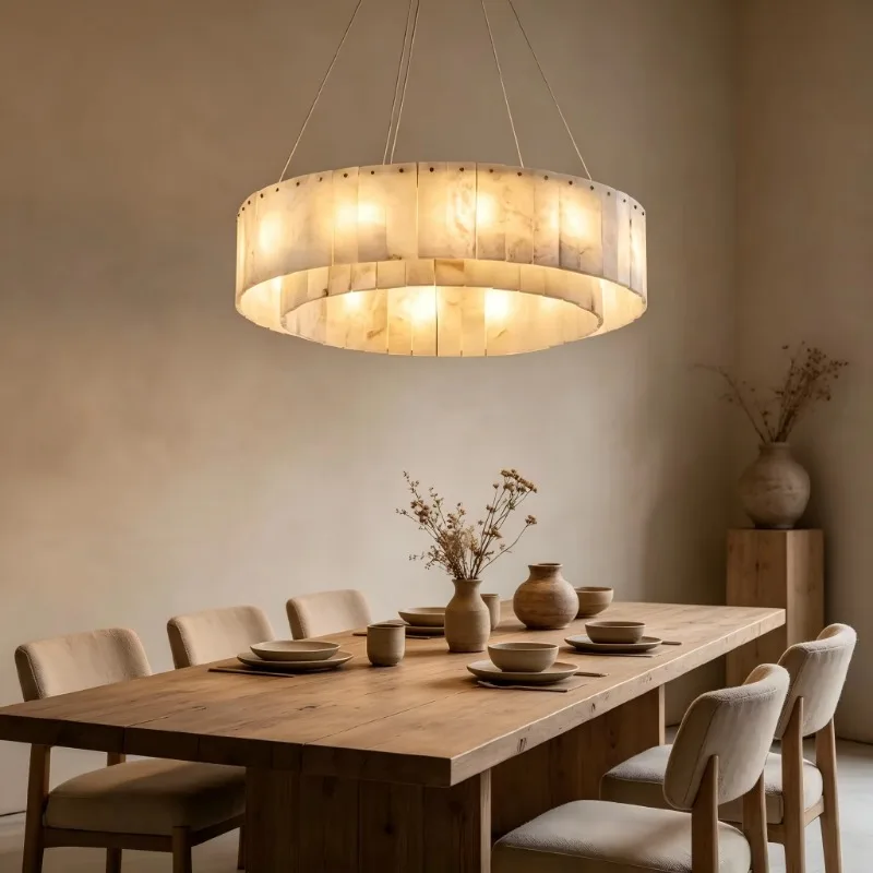 Luxury natural marble copper chandelier high top modern simple elegant hotel living room lighting