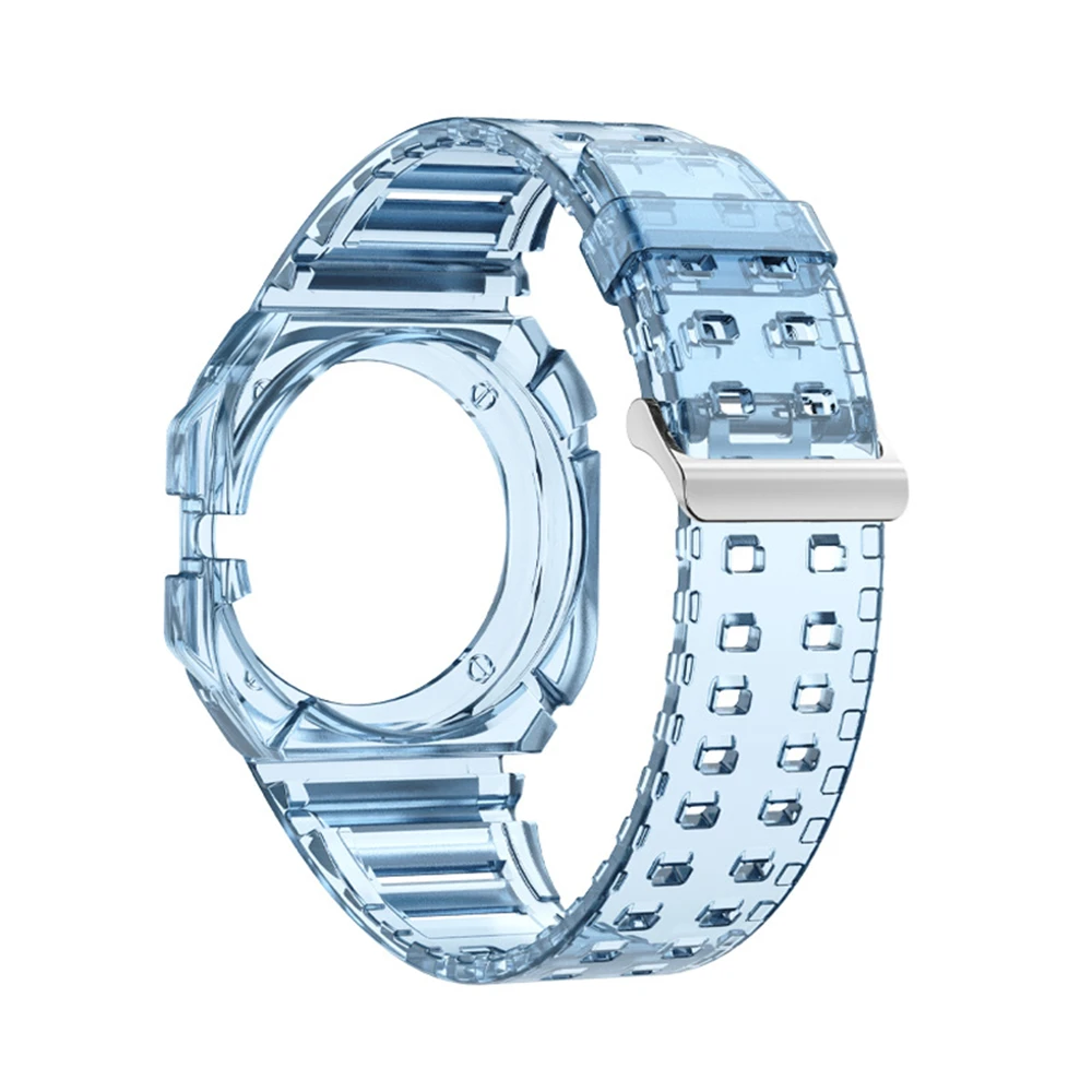 สายนาฬิกาซิลิโคนใสสำหรับนาฬิกา Huawei สายรัด GT Cyber และตะขอแบบชิ้นเดียวรวมกรอบเคสแบบสปอร์ต S