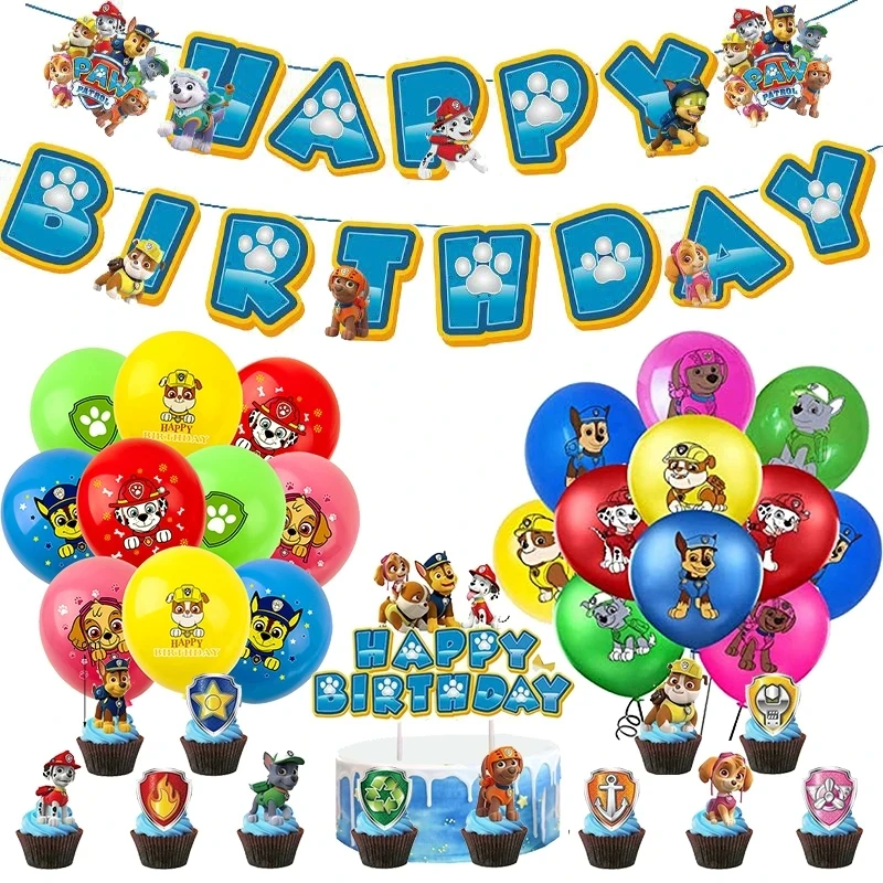 Paw Patrol Birthday Party Decorations Tableware Napkins Plates Gift Gag Balloons Birthday Decor Party Supplies Gifts for Boys