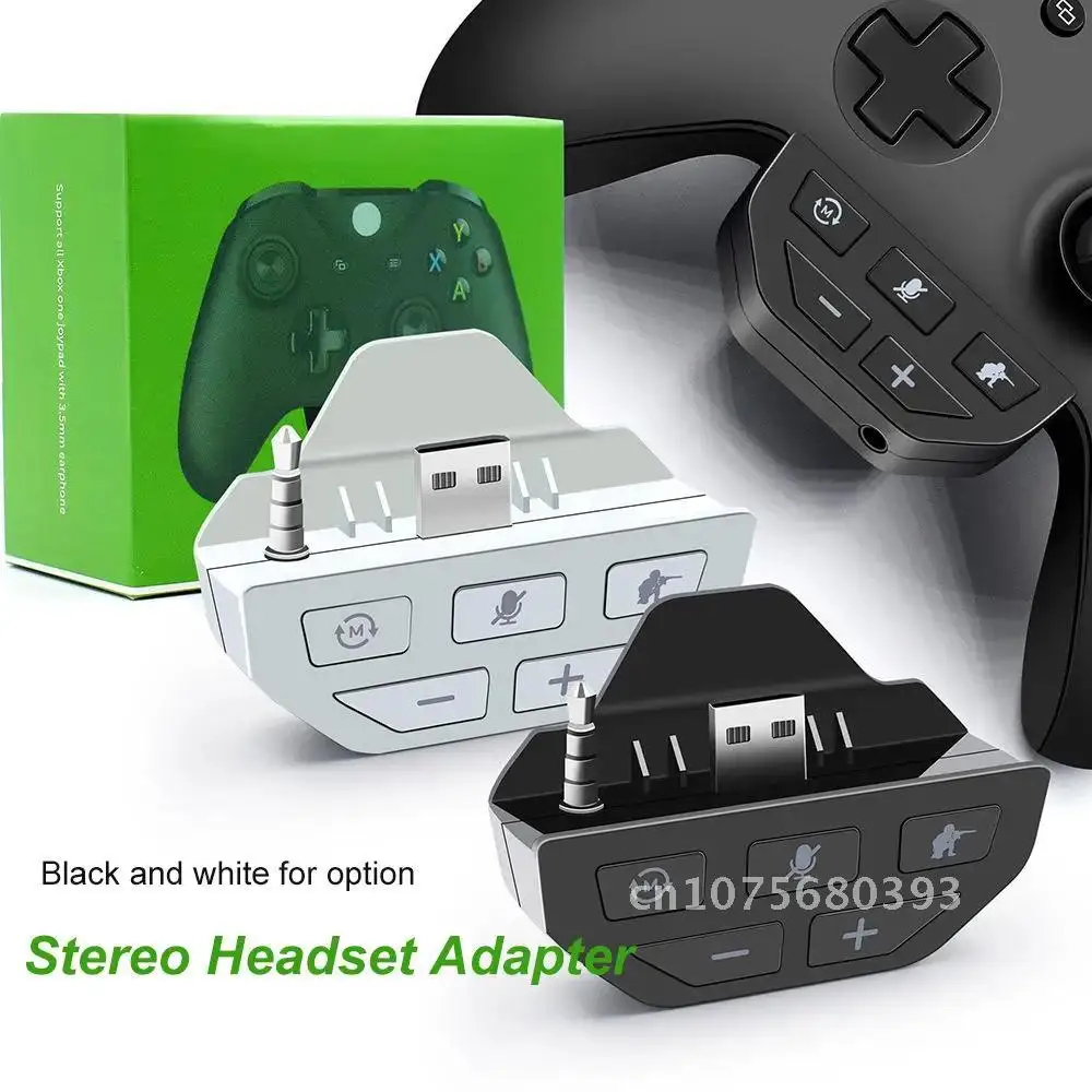 

Wireless Gamepad Stereo 3.5mm Jack Low Latency Voice Control Adapter for Xbox One Controller Stereo Headset Adapter