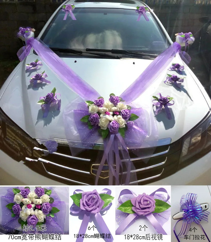 Artificial Flower Wedding Car FakeFlowers Decoration Accessory Weddding Engagement Car Decorative Simulation Rose Flowers