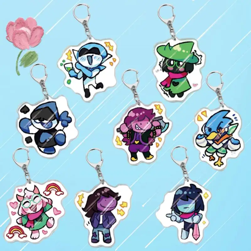 Llavero de acrílico para Deltarune, Kris, Susie, Ralsei, Queen, Lancer, Noelle, accesorios de anime, colgante para bolso
