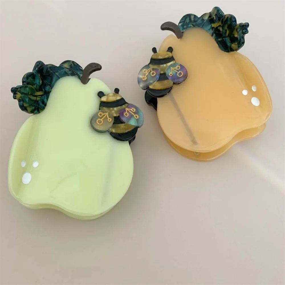 

Модные водонепроницаемые заколки в виде пчелы, груши и акулы, акриловые заколки для волос в корейском стиле с уксусной кислотой, головные уборы с когтями, милые ацетатные заколки для волос для девочек