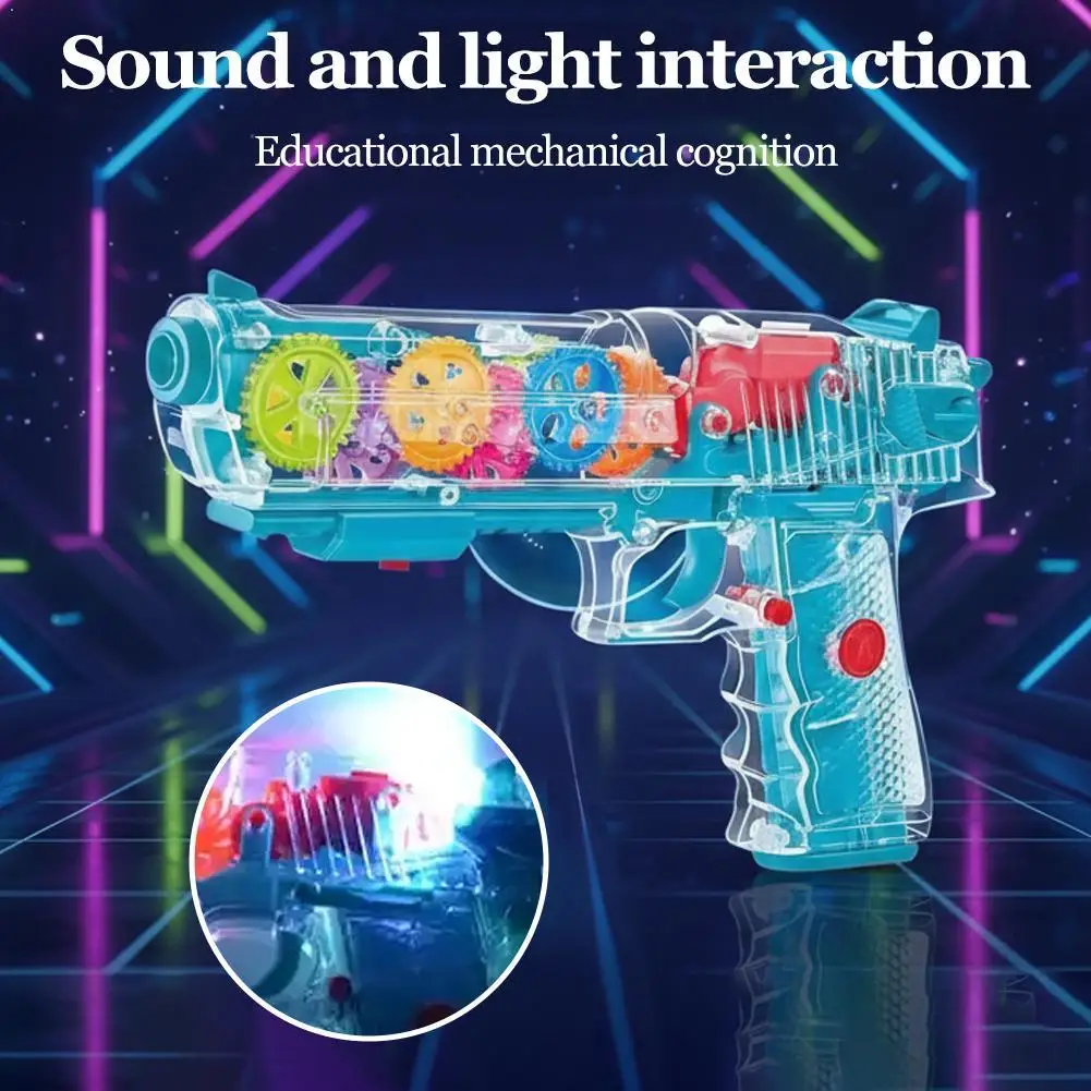 

Прозрачный светящийся игрушечный пистолет-модель со звуковыми и световыми эффектами, детский игрушечный пистолет для девочек и мальчиков, подарки