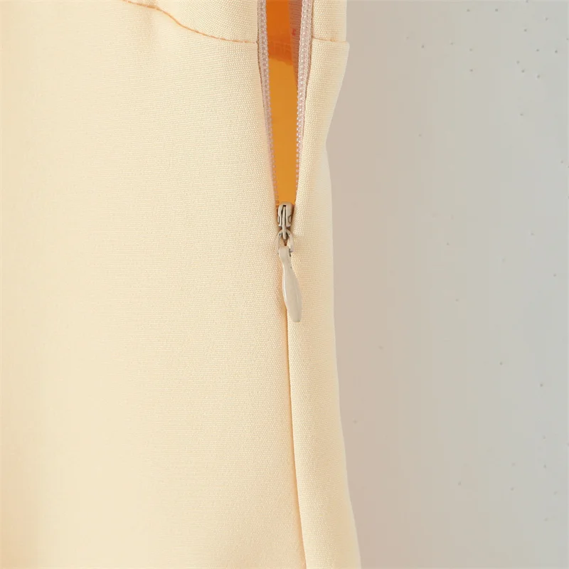 KEYANKETIAN 2025 New Women's Yellow Sleeveless MIDI Dress Simple style Elegant Side Zipper Slim A Line Ankle-Length Formal Dress