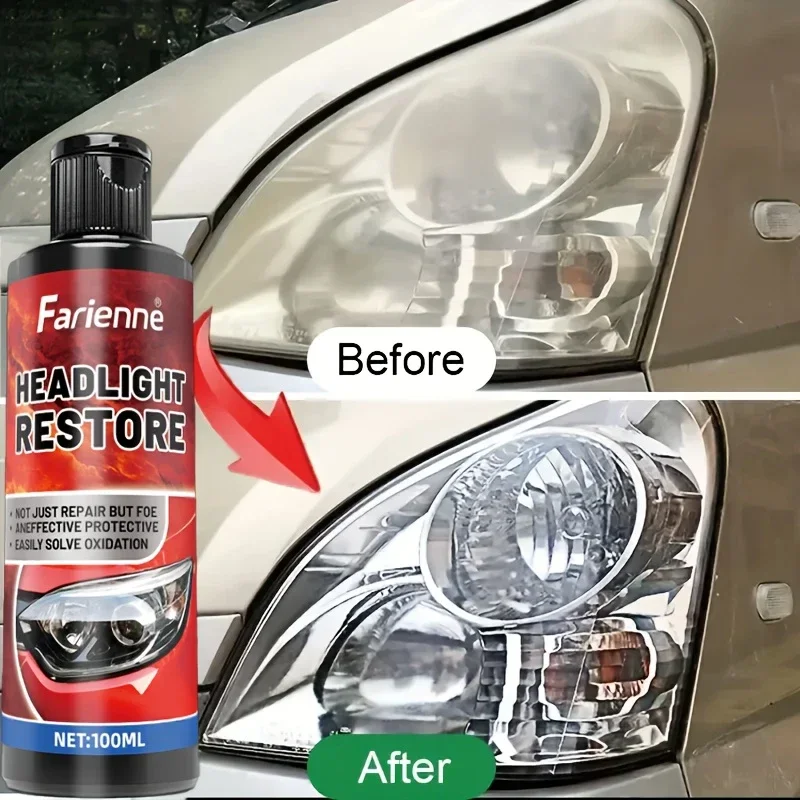 Car headlight repair kit, universal type for removing oxidation, yellowing, scratches, and polishing to increase transparency.