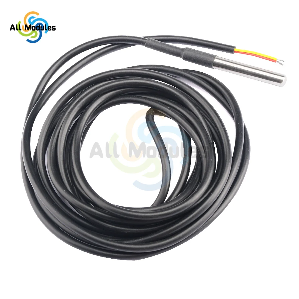 diymore DS18B20 DS1820 Stainless steel package Waterproof DS18b20 temperature probe temperature sensor 18B20 For Arduino