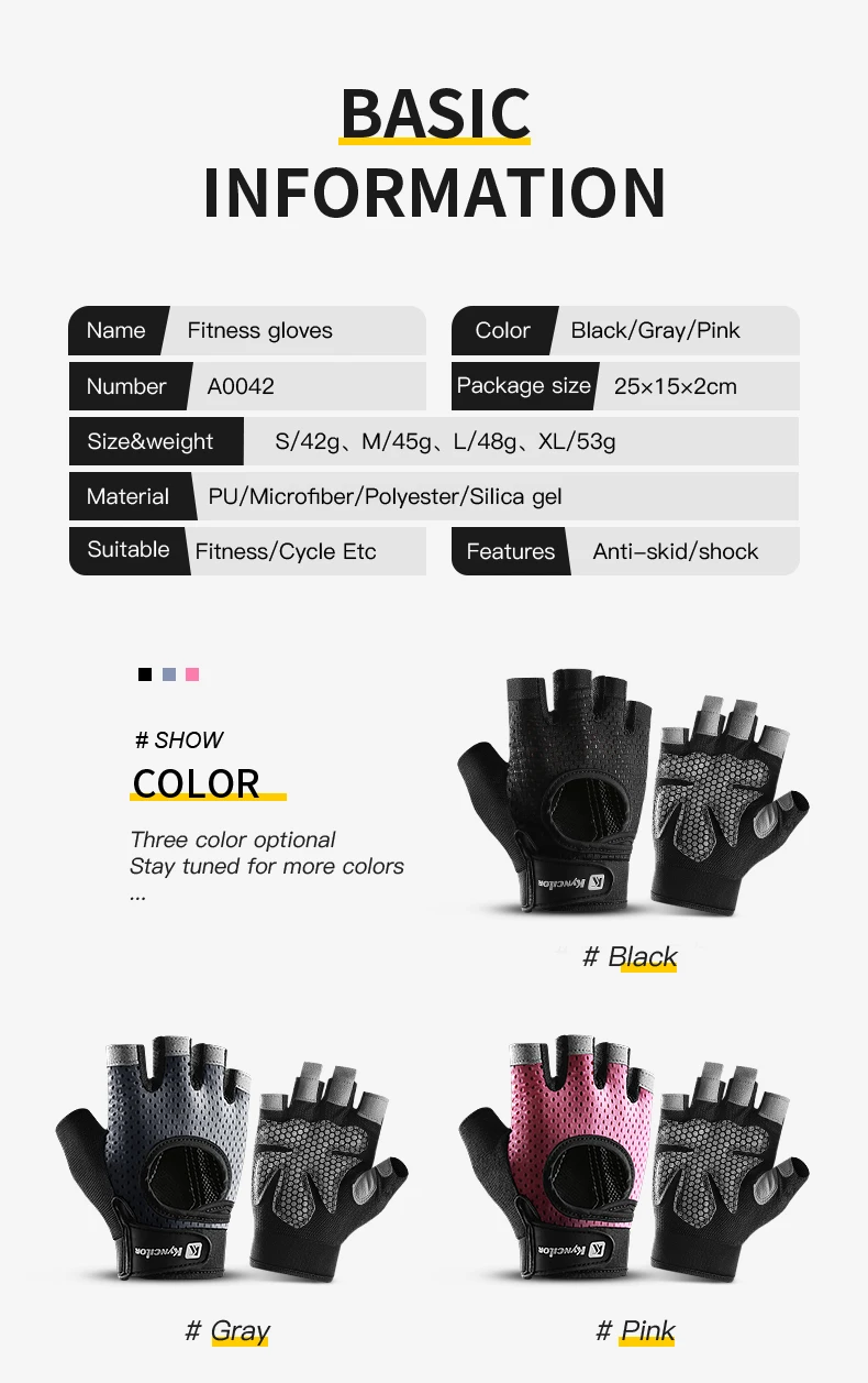 Sport Fitness Männer und Frauen Gewichtheben atmungsaktive rutschfeste Silikon Halbfinger-Fahrradhandschuhe – Detail 7