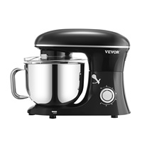 VEVOR Stand Mixer, 6 QT Dough Mixer, 660W 6 + P Speeds Tilt-head Food Mixer with Stainless Steel Bowl, Dough Hook, Wire Whip