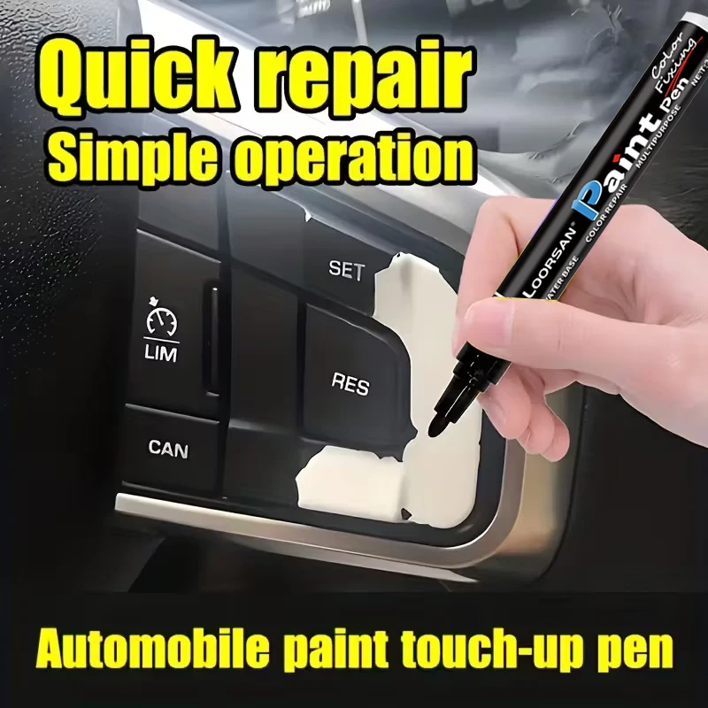Black Car Button Touch Up Paint Pen Interior Scratch Repair Pen For Steering Wheel Dashboard Plastic Parts Renewal