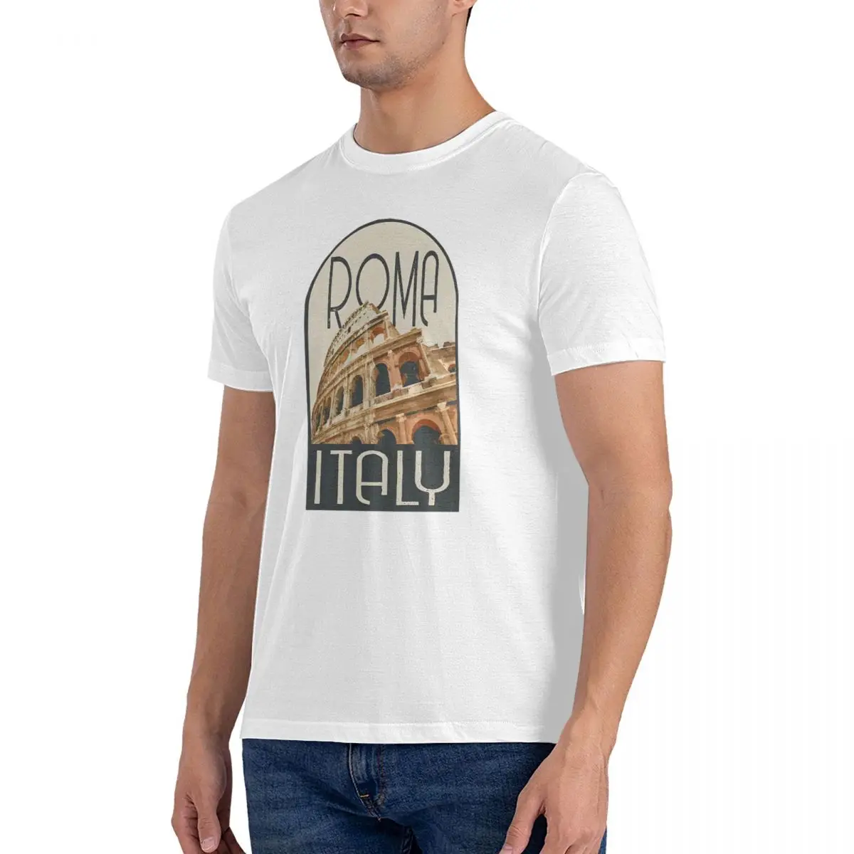 Roma Italy Decal Sticker 2024 Men's T Shirts Europe Funny Tees Short Sleeve Crew Neck T-Shirts 100% Cotton Gift Idea Clothes