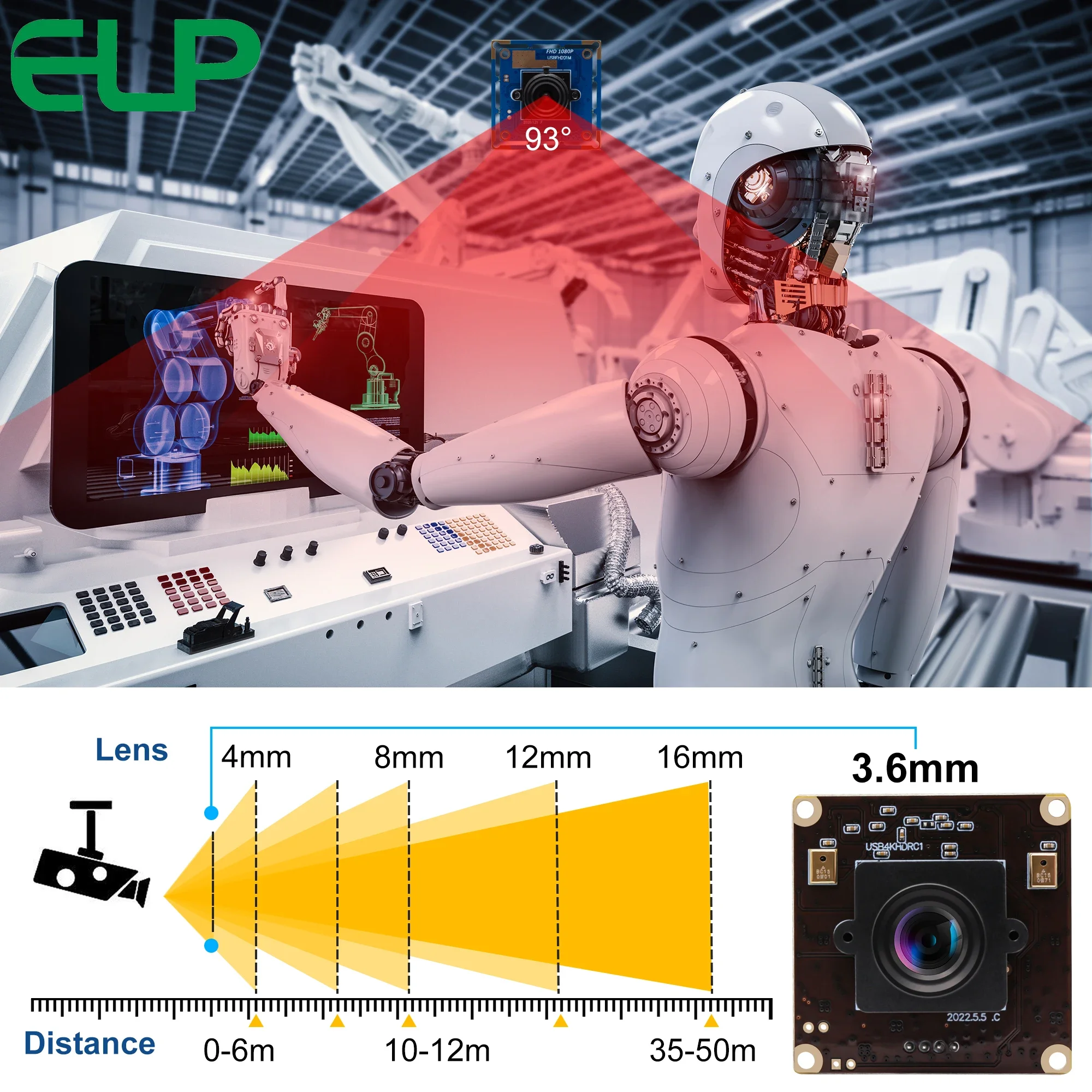 ELP 4K 30fps USB Camera Dual Microphones Mini 38*38mm Industrial Video Surveillance USB Webcam Free Driver for Mac Linux Windows