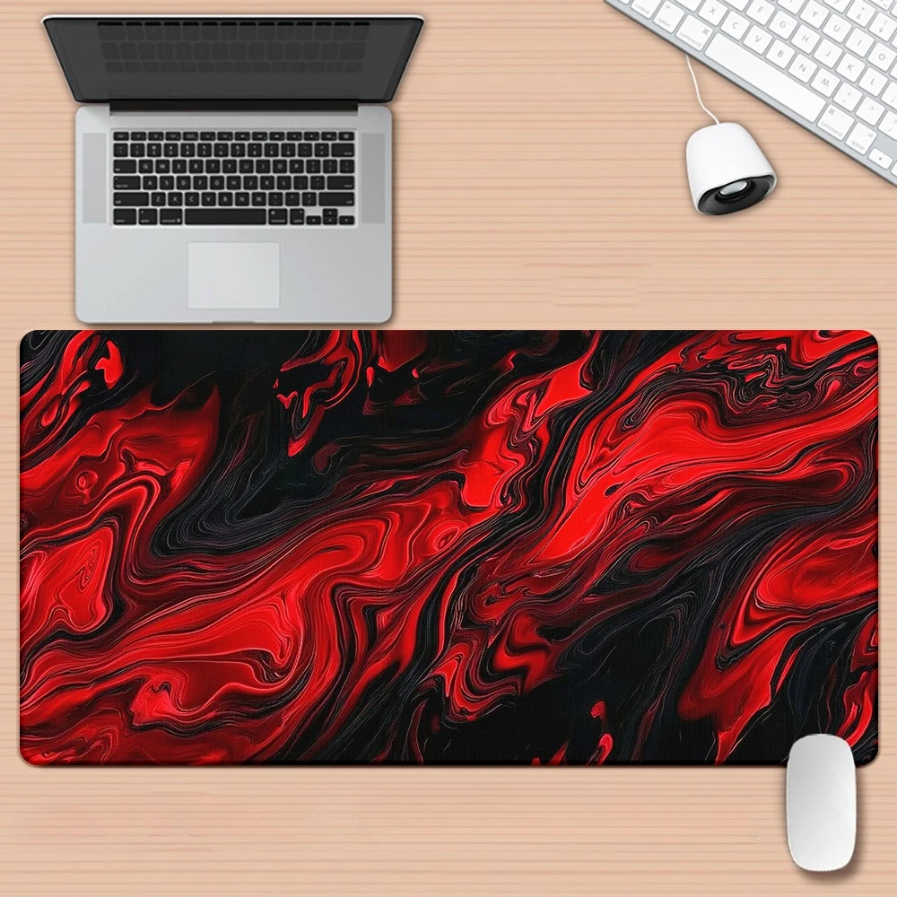 Black and red marble pattern Mouse Pad Desk Mat gaming mats rubber anti-slip Durable pc accessories keyboard mouse pads maus pad