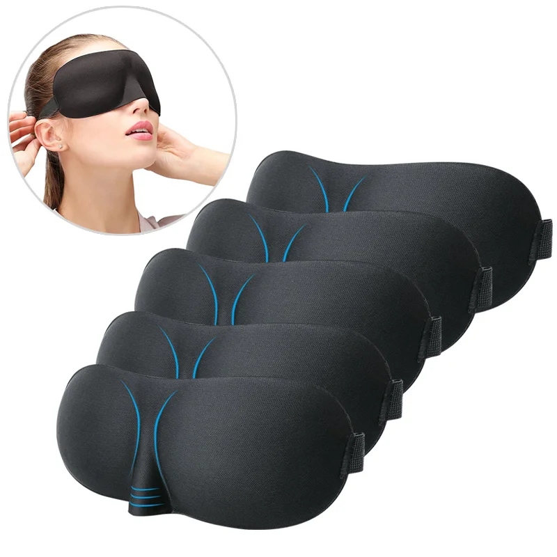 5pcs Sleeping mask ear plugs sleep Earplugs Sleeping Aid 3D Eye Mask for Travel Eyeshade Night Breathable Slaapmasker Women Men