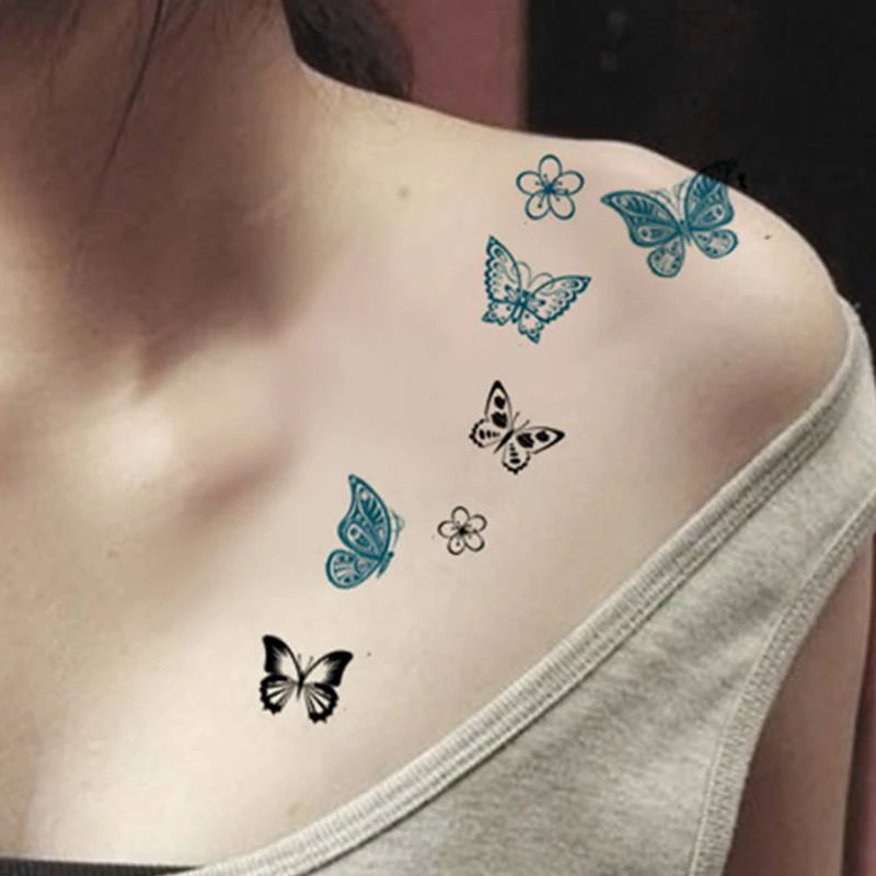 10 قطعة ملصق وشم مؤقت مقاوم للماء مثير الشفاه قطع نجمة الخماسي حفلة الشرير الصليب ملصق للجسم الذراع الساق تاج الوشم