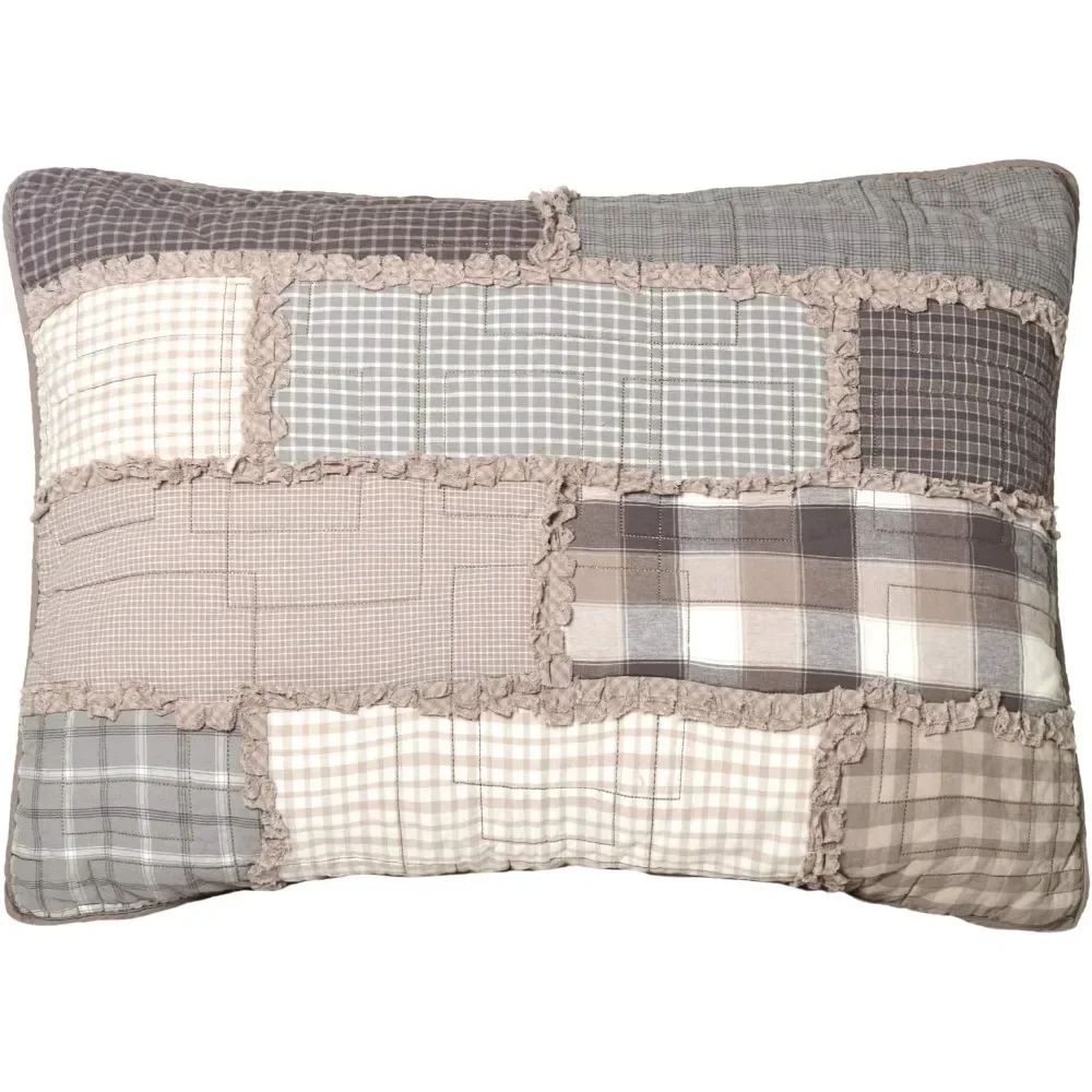 Smoky Cobblestone Contemporary Pillow Sham - Decoratieve patchwork kussensloop |   Standaardformaat