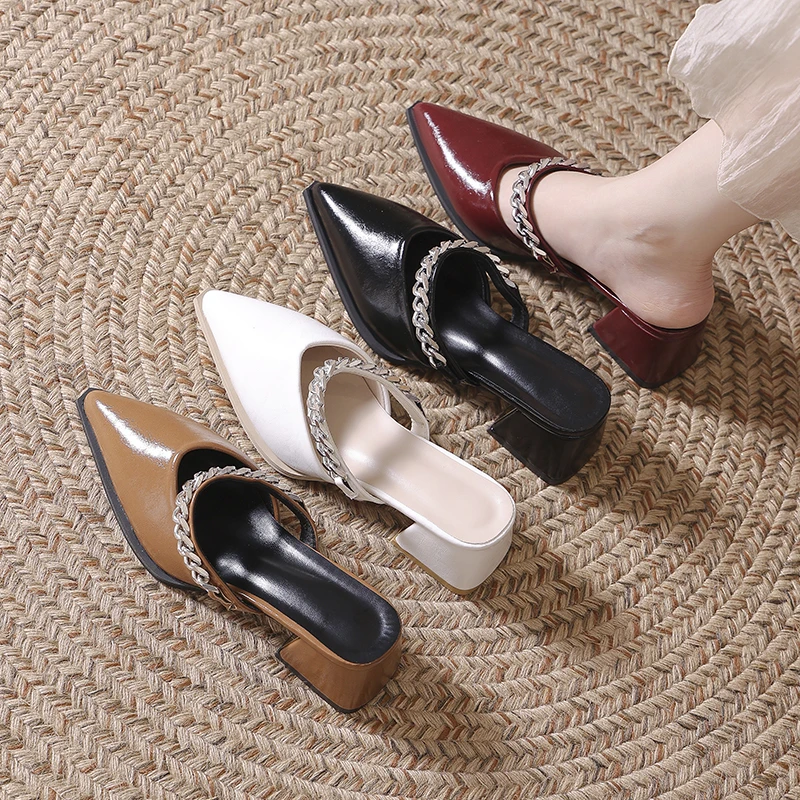 

Women's Summer Slip-On Shoes - Stylish, Elegant & Premium, Outdoor Wear High-Heeled Mules