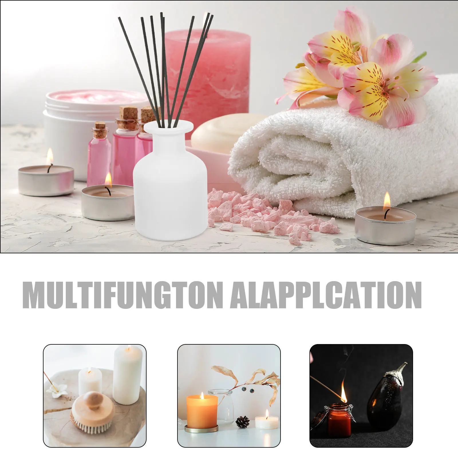 2Pcs Glass Aromatherapy Reed Diffuser Bottles 150Ml Refillable Essential Oil Diffuser Decor for Home Living Room Bedroom