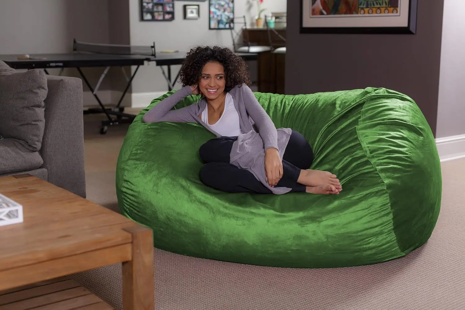 Lounger Bean Bag - Pluszowe sofy Bean Bag z super miękkim pokrowcem z mikrozamszu - Leżaki XL z pianki memory dla dzieci i dorosłych