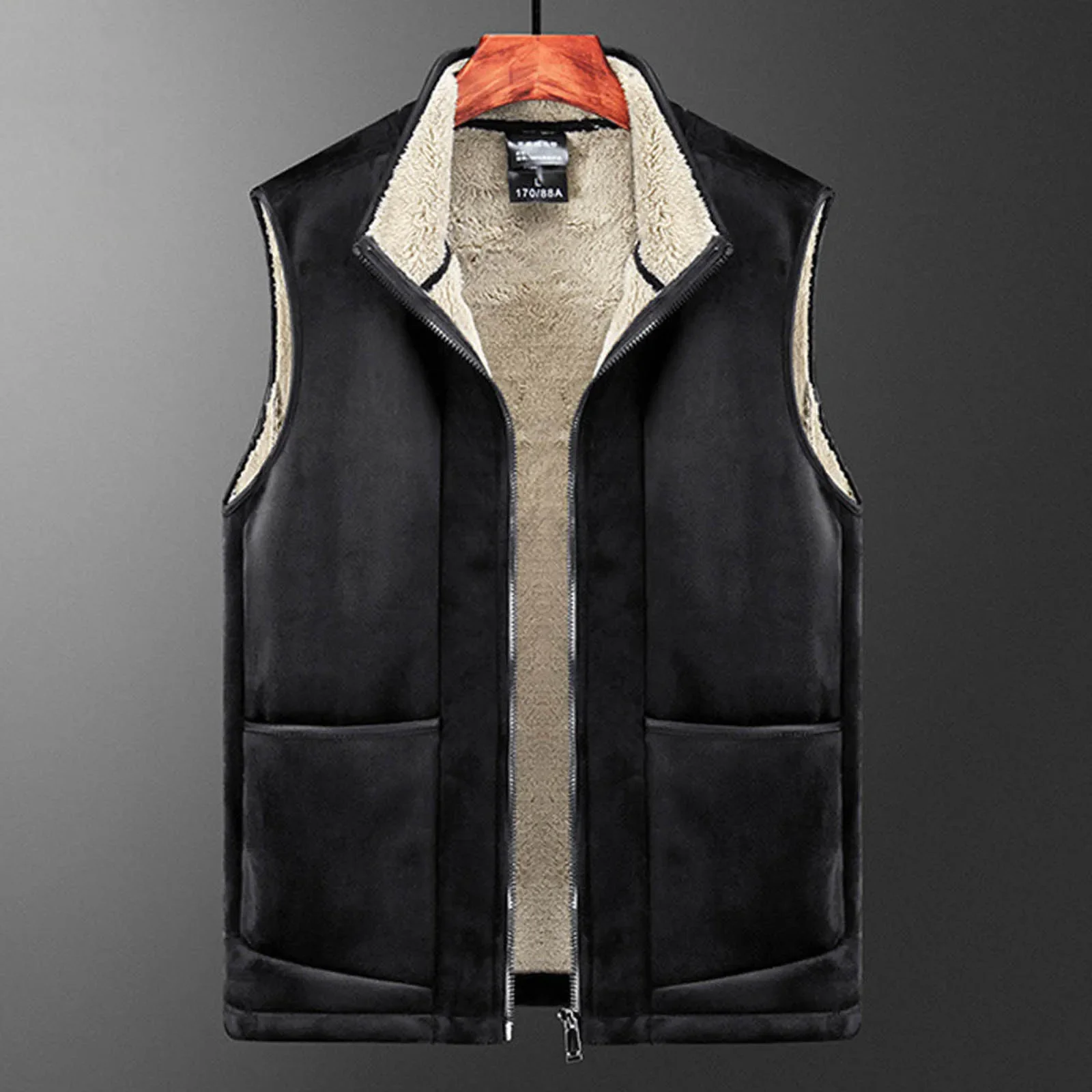 

Men's Large Size Clothing Winter Vest Jackets Sleeveless Coat Casual Big Size Male Warm Waistcoat Fleece Vest Men Warm Vest