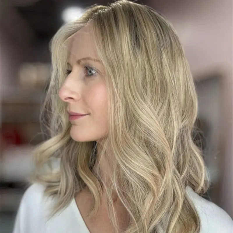 

High Quality Short Wave Bob Ombre Blonde Synthetic HD Lace Front Wig Realistic Hairline Wig For Women Daily Party Cosplay Use