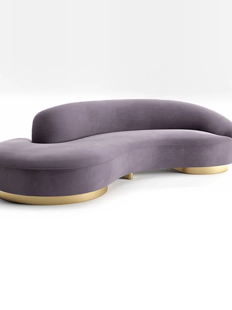 Original Designer Italian Light Luxury Modern Semicircle Arc Velvet Special-Shaped Sofa