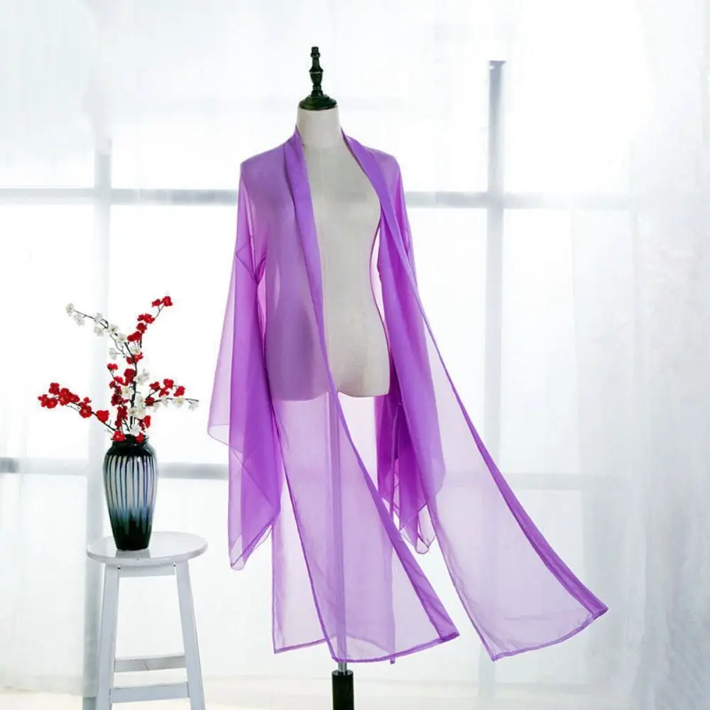 เสื้อแขนยาว Hanfu เสื้อสเวตเตอร์ถัก Tang Dynasty บางจีนแขนเสื้อชีฟองจีนแบบดั้งเดิม Hanfu Overcoat ทุกวัน