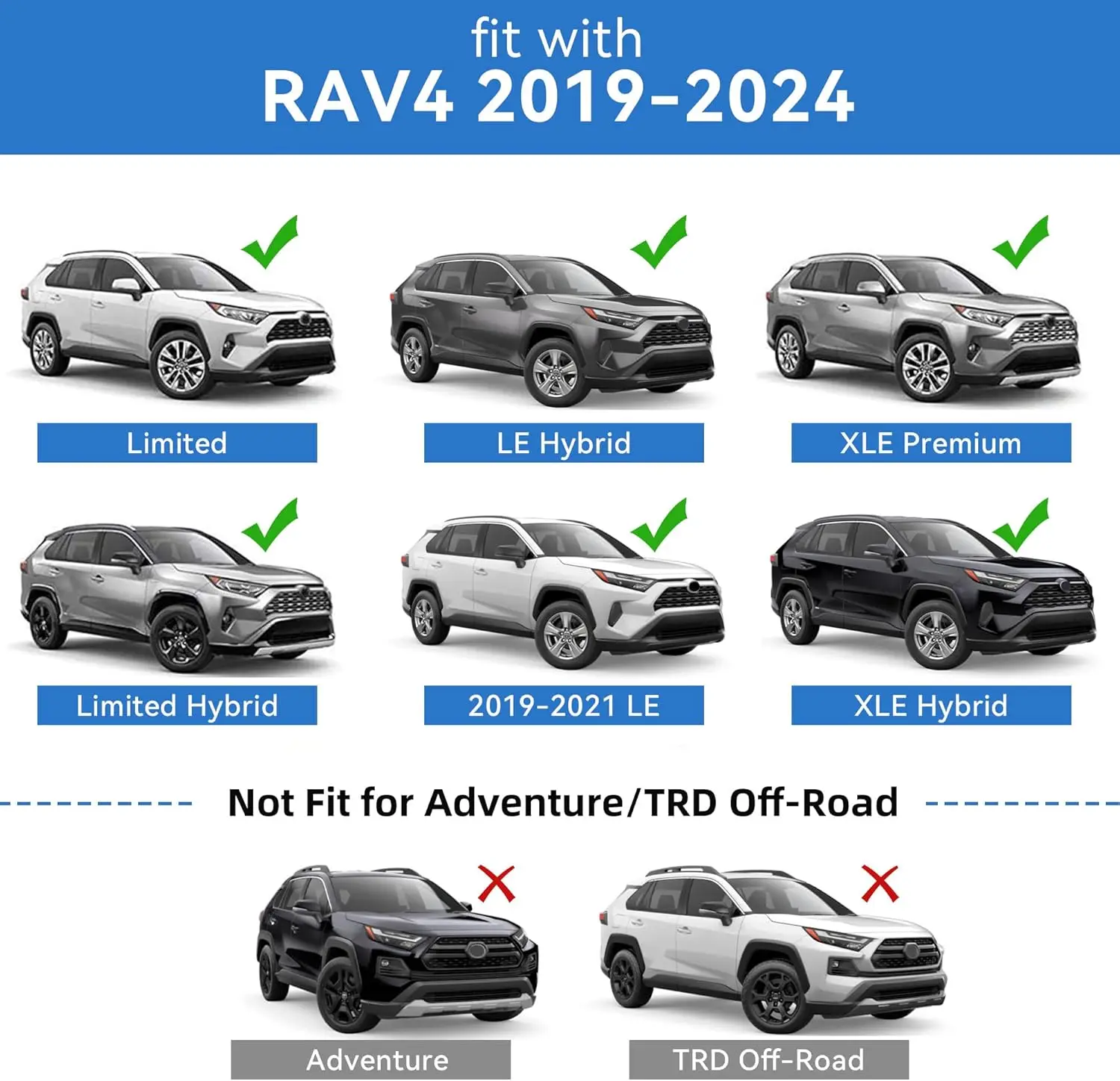220LBS Lockable Aluminum Roof Rack Cross Bars for 2019-2025 Toyota RAV4 with Side Rails, Cargo Luggage Kayak Bicycle