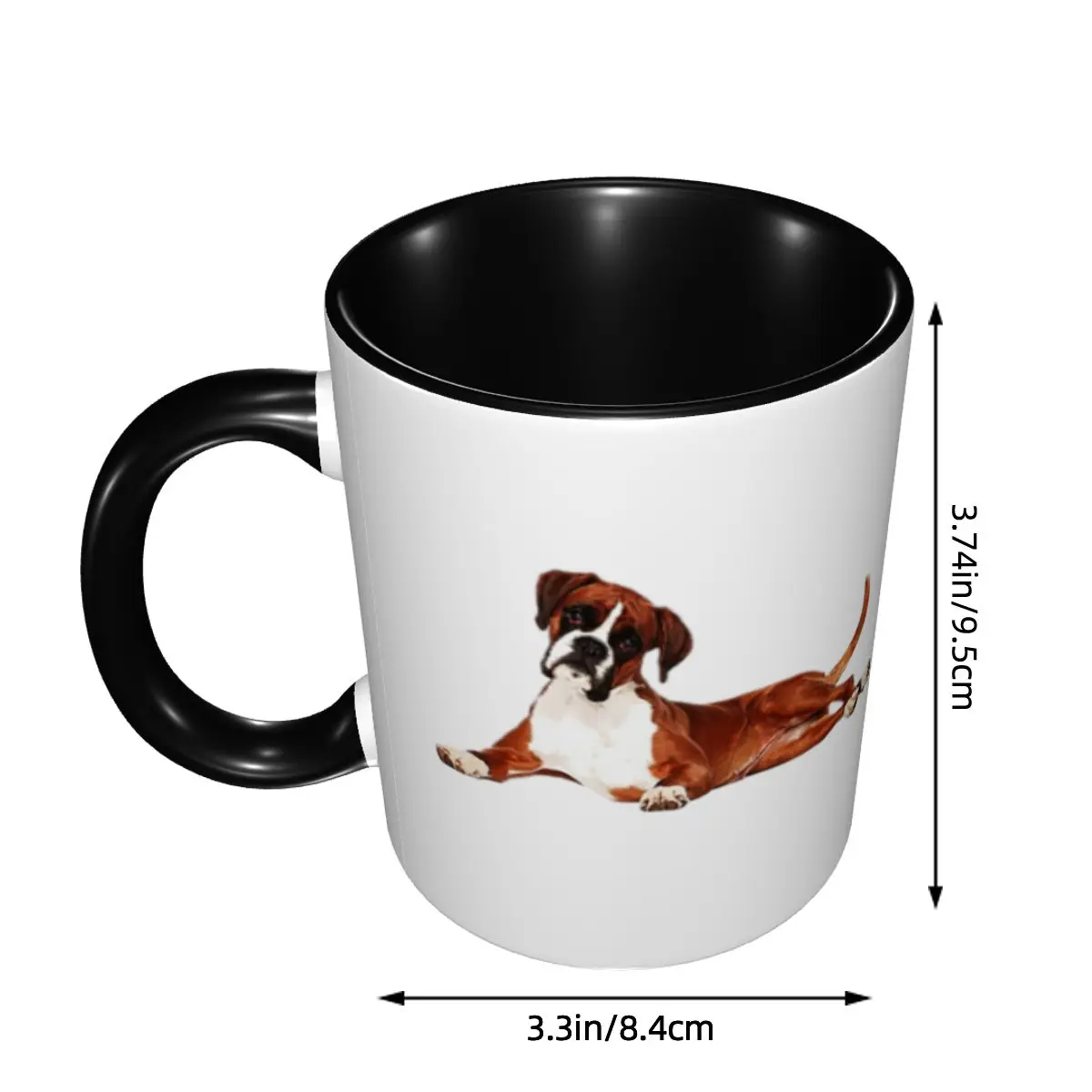 Adorable Boxer Dog Mug Funny Ceramic Coffee Cups Tea Mugs Milk Cup Drinkware Gifts for Woman Man DIY Custom