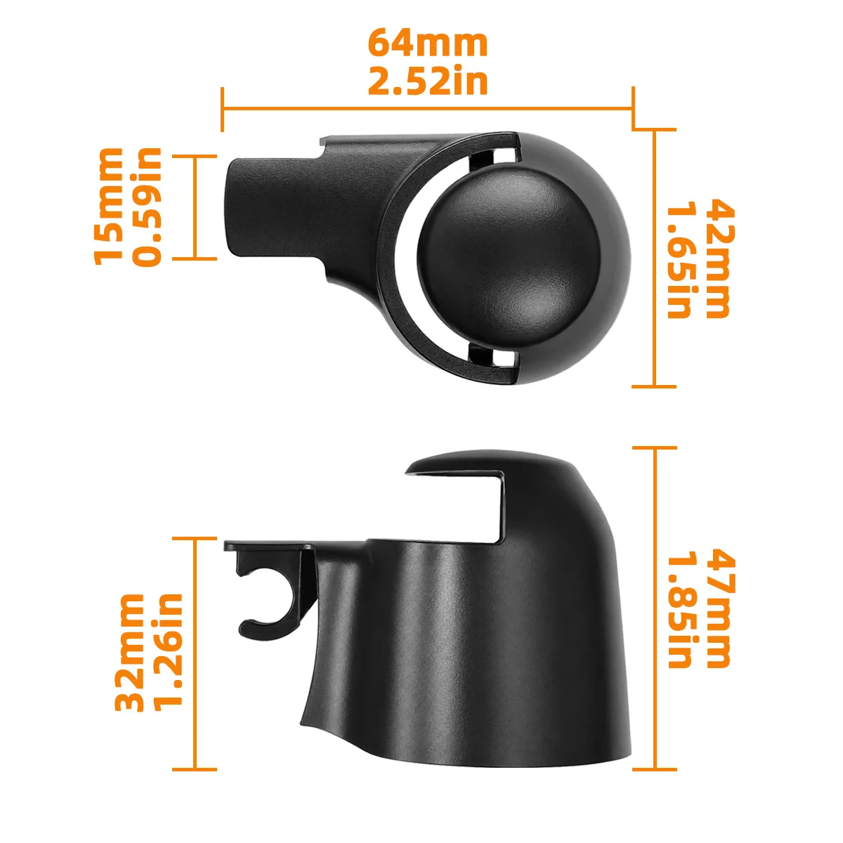 Yitong 1/2/5PCS Car Rear Wiper Arm Base Cover Switch Cap 6Q6955435, Fit For VW Caddy Golf Passat Polo Transporter Tiguan Touran