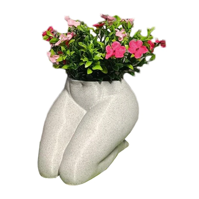 Body Art Vase Female Body Vase Small Resin Flower Vase Decorative Modern Indoor Pot For Home Office Bedroom Butt