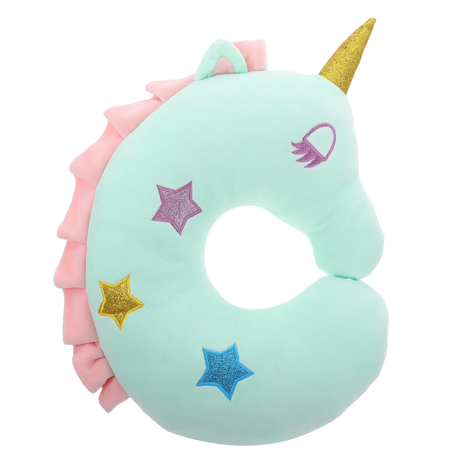 

Cartoon Unicorn Neck Pillow U-Shaped Soft Support For Travel Office Car Sleeping Portable Cushion Headrest