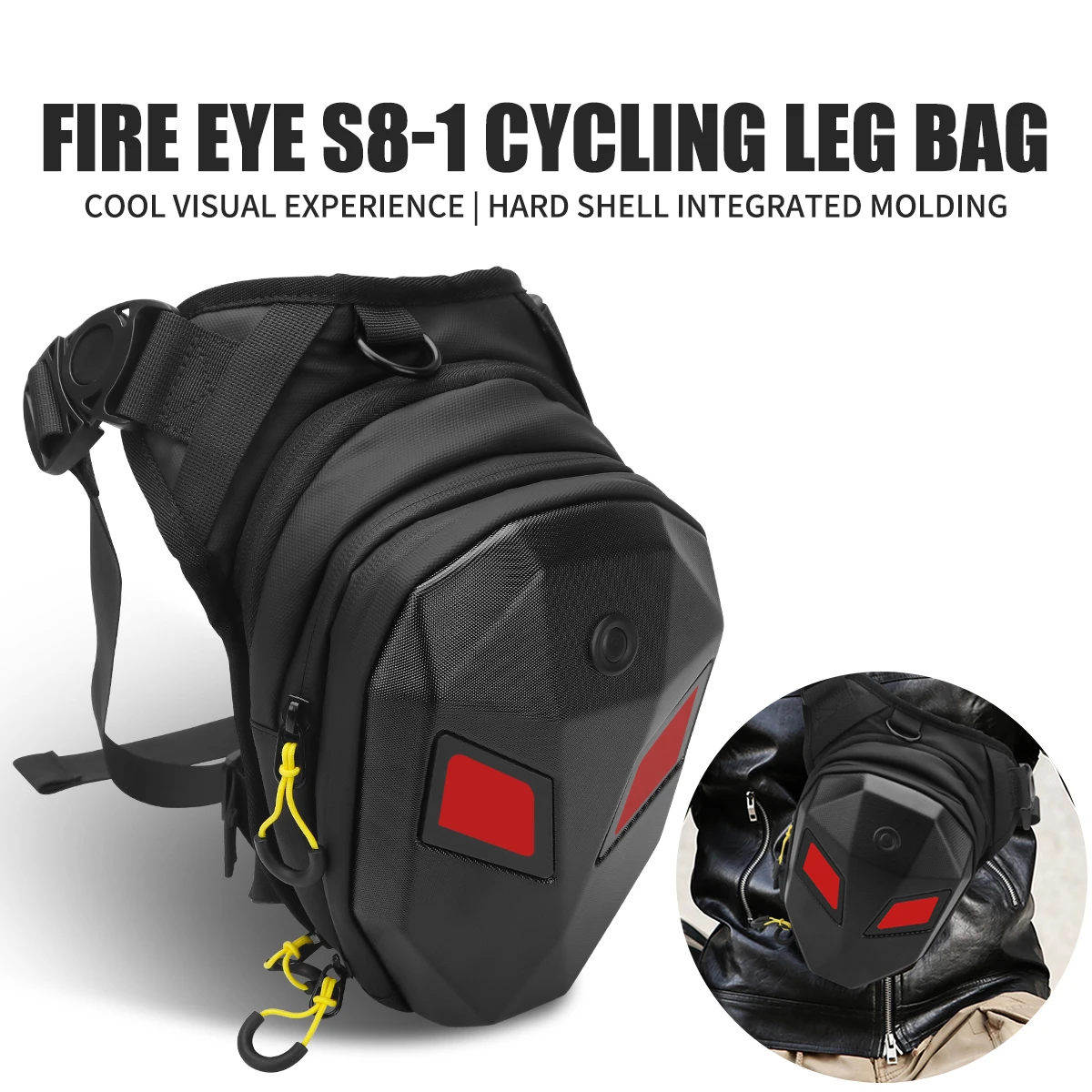 

LED Guide Plate Devil Eyes Riding Cycling Drop Leg Side Bag Colorful Eyes Motorcycle Bicycle Shoulder Chest Bag Waist Leg Bag