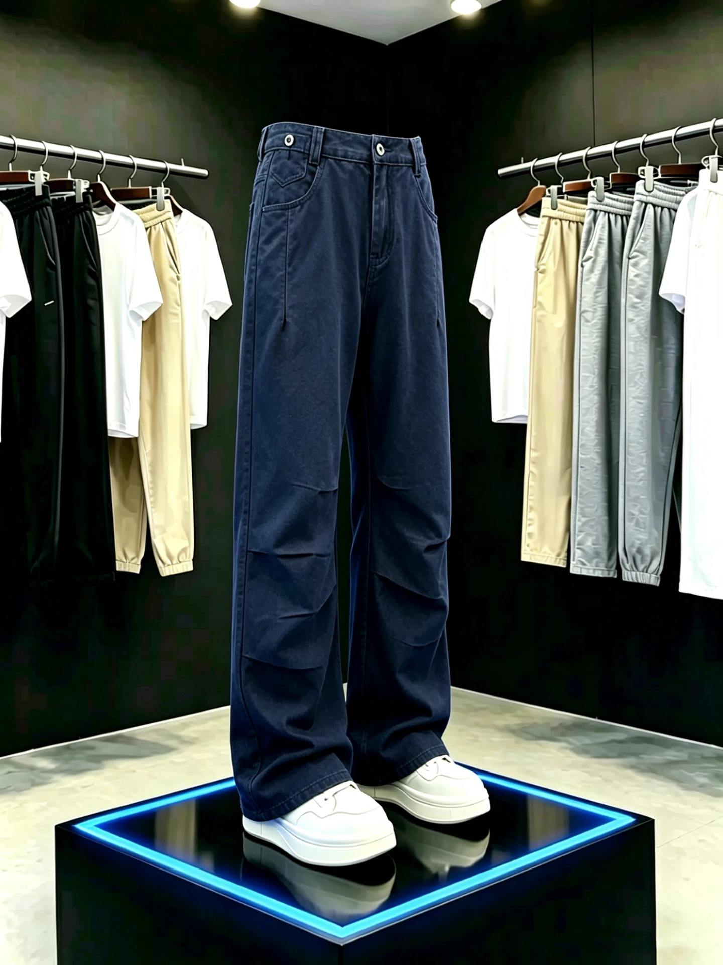 

American Style Pleated Workwear Jeans Men's Summer Thin Cleanfit Straight Leg Loose Wide Leg Casual Pants Low Waist