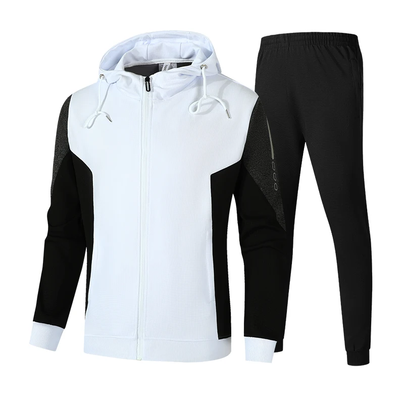 

New Men's Sportswear Sets Casual Autumn Tracksuit Male Hooded Suit 2 Pieces Sweatshirt + Sweatpants Jogger Clothing