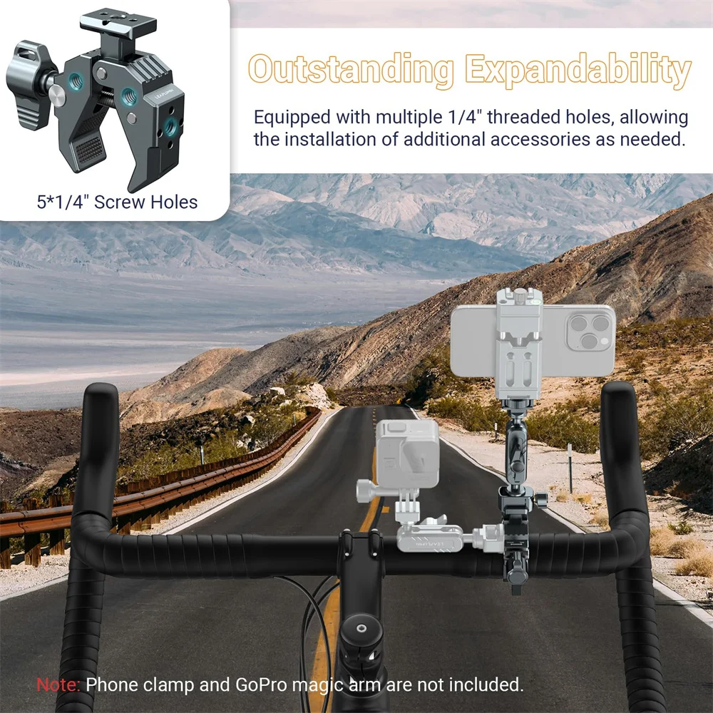 LEAPLIGHT 360° Ballhead Camera Clamp Mount w 1/4