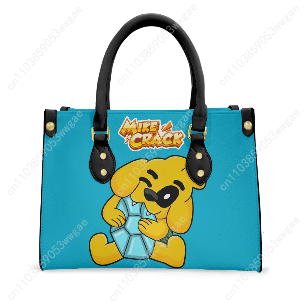 Mikecrack Tote Bag Purse Women Man High Quality Personalized Text Image PU Leather Customized Handbag Commuter Shopping Gift Bag