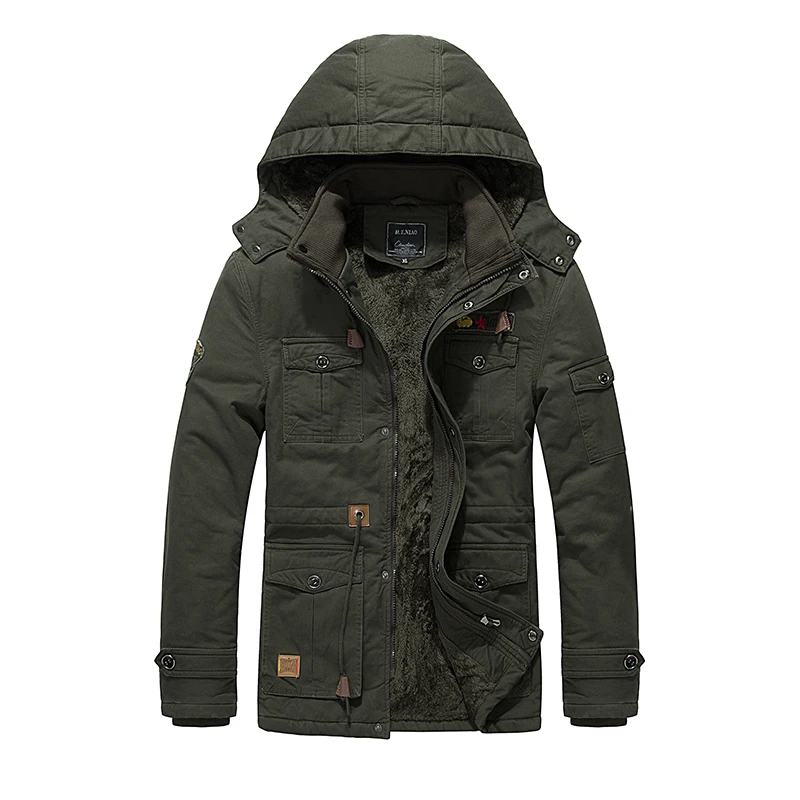 

Winter Mens Fleece Warm Jackets Fashion Men Thicken Thermal Tactical Men Casual Multiple Pockets Windproof Outdoor Workwear Coat