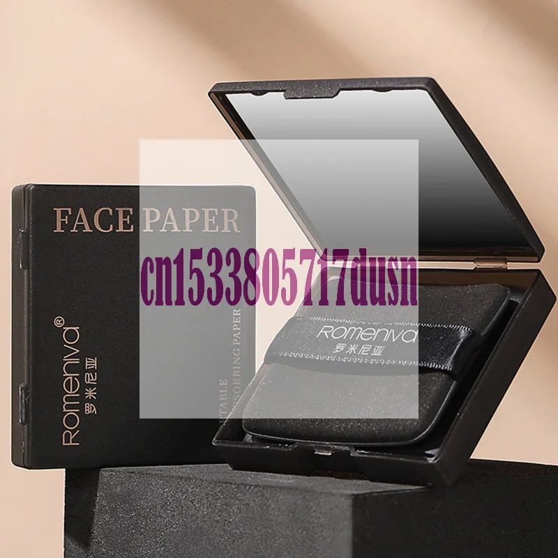 {여름2} 100매 오일 블로팅 시트 메이크업 퍼프 거울 포함 얼굴용 오일 흡수 클리닝 페이퍼 스킨케어 메이크업 도구