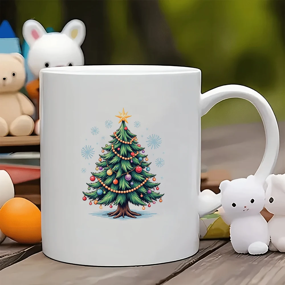 

11oz Cup + Cartoon Christmas Tree Theme + Christmas Gift - Kids Water Bottle Family Office Coffee Mate