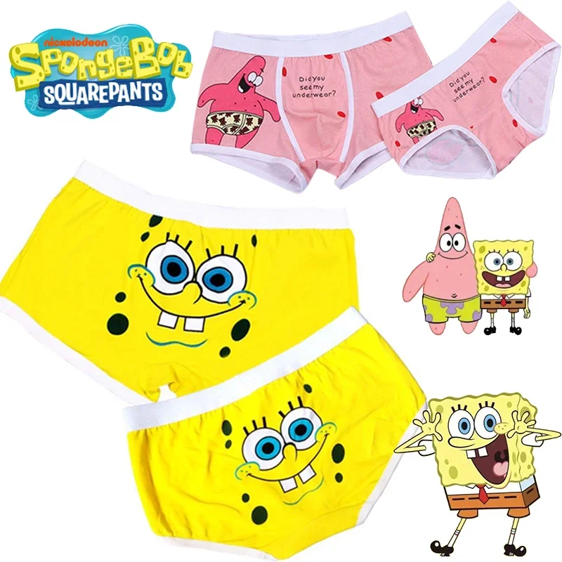 Hot SpongeBob Panties Cotton Underpants Sexy Panties for Women Men Briefs Comfortable Couple Shorts U Convex Pouch Plus L-2XL