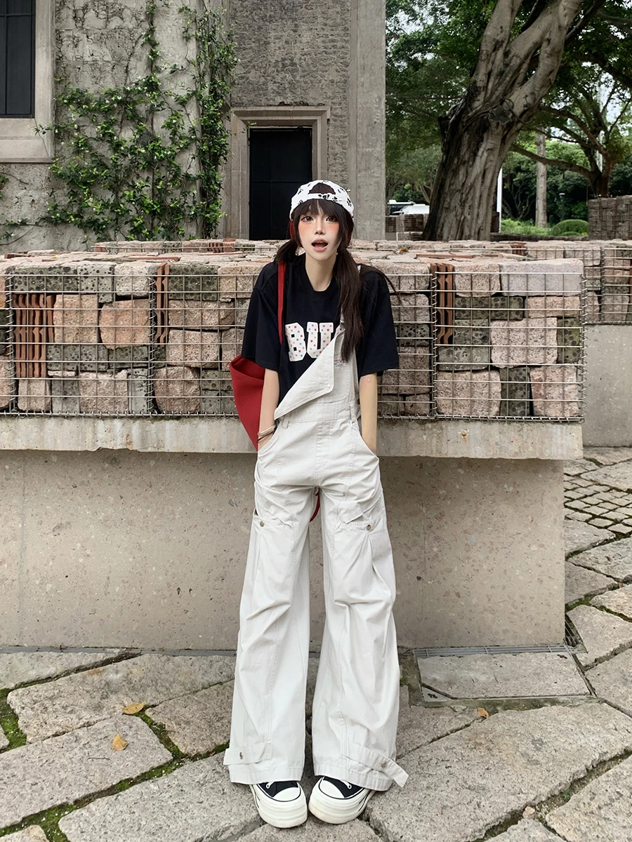 Trendy Street Style Workwear Pants Women's Summer New Sweet Cool Wide Leg Pants Multi Pocket Casual Trousers for Students
