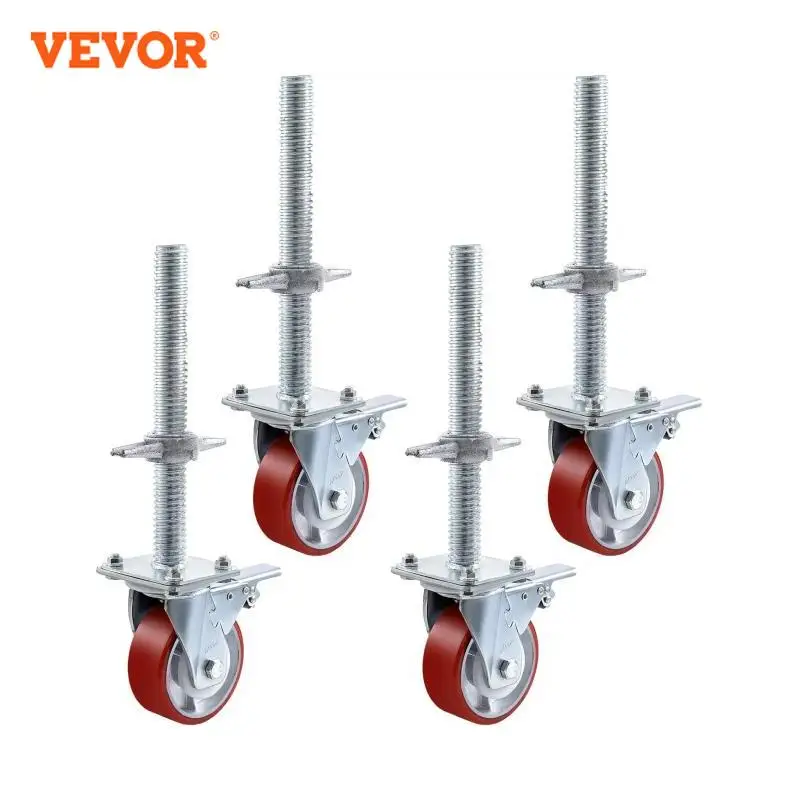 VEVOR 4 Pack 5Inch Scaffolding Swivel Caster Wheels with Dual Locking Brake Heavy Duty 260-1100LBS Capacity for Industrial Tools