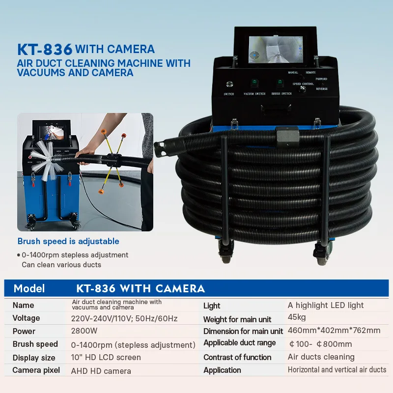 Factory direct supply Commercial ventilation duct cleaning machine Industrial air duct wear-resistant cleaning equipment CE cert