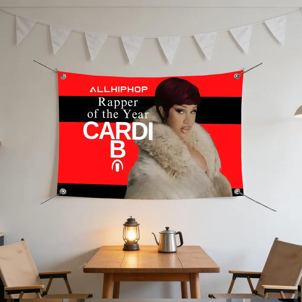 Music Famous Modern Cardi B Flags Specialized for indoor and outdoor home decorations, outdoor camping, and bar parties