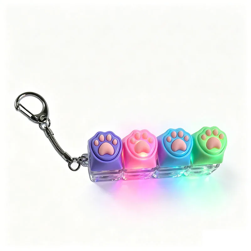 Chaveiro de Teclado Iluminado por LED - Brinquedo Antiestresse e para Alívio da Ansiedade, Acessório Portátil para Decoração de Mesa de Escritório e Presente