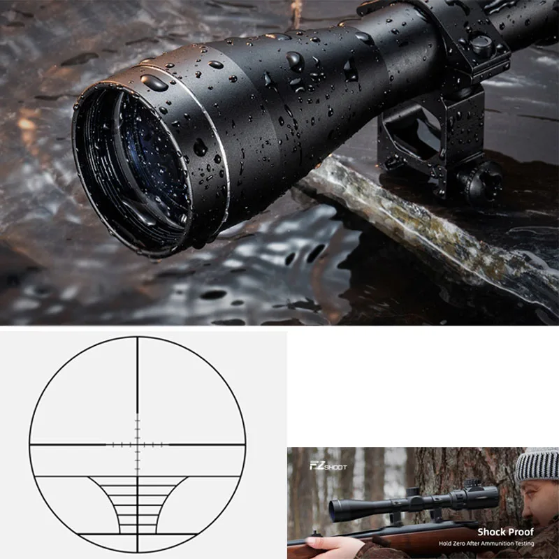 

3-9x40 Scope Red Green Illuminated Rifle Scope with Mounts Aluminum Tube Multi-coated Lens