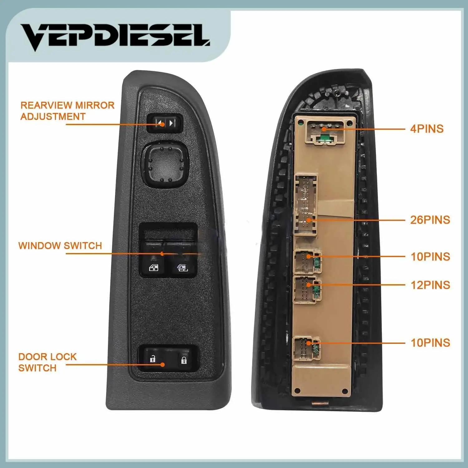 

Driver Left Side Power Window Switch 10398563 15883318 15112970 15195299 15202849 For Chevrolet Silverado GMC Sierra DWS-226