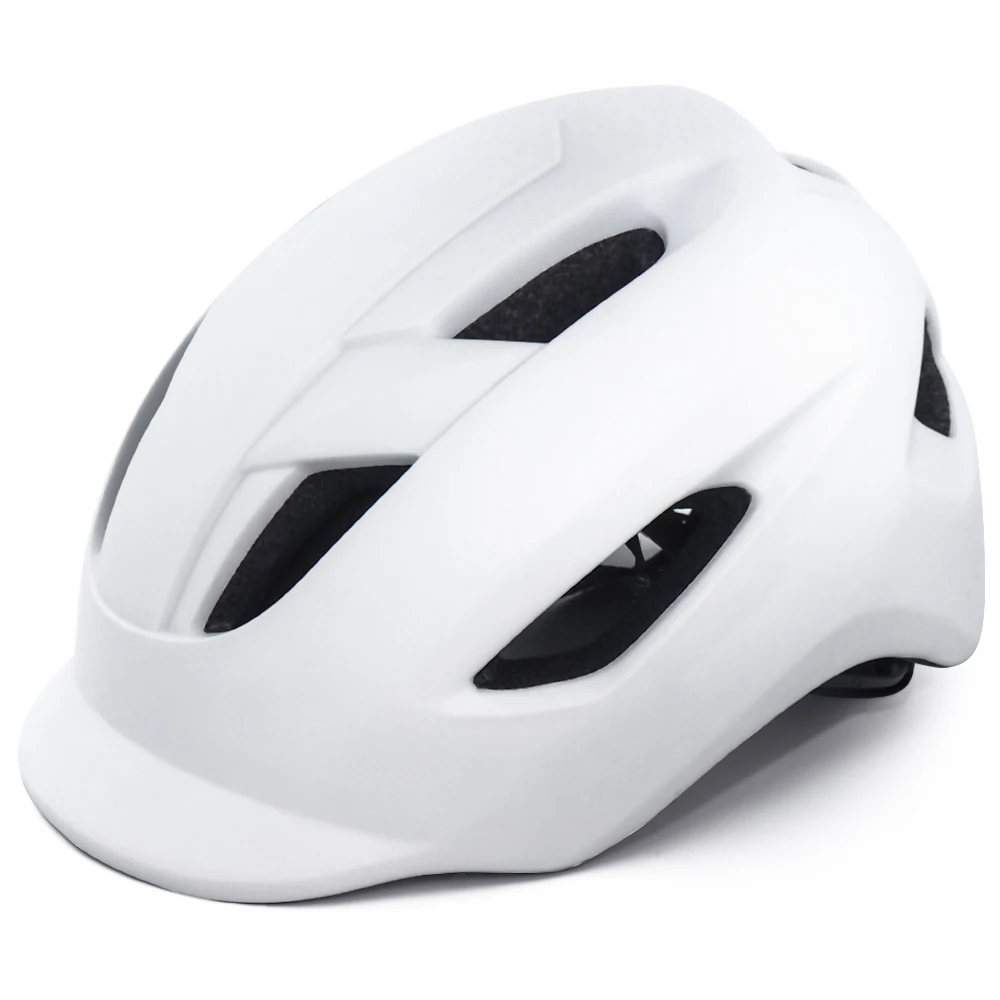 Smart Urban Commuter Bike Helmet Integrally-molded Ultralight Men Women Electric Scooter E-bike Helmet Matte White CE