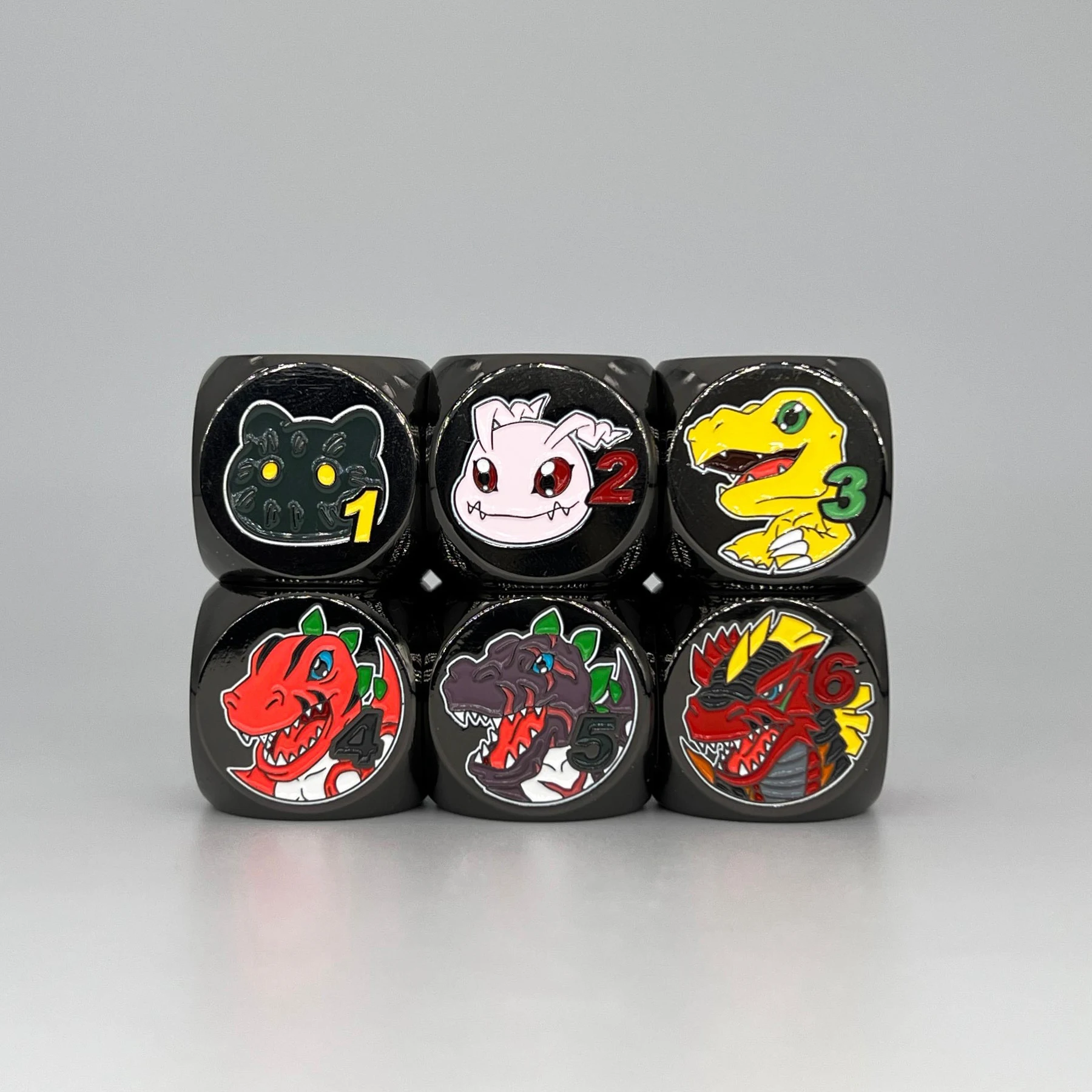

18 моделей Diy Digimon Adventure Diablomon Imperialdramon, металлические граненые игральные кости, настольная игра, специальные игральные кости, аниме, подарочные игрушки
